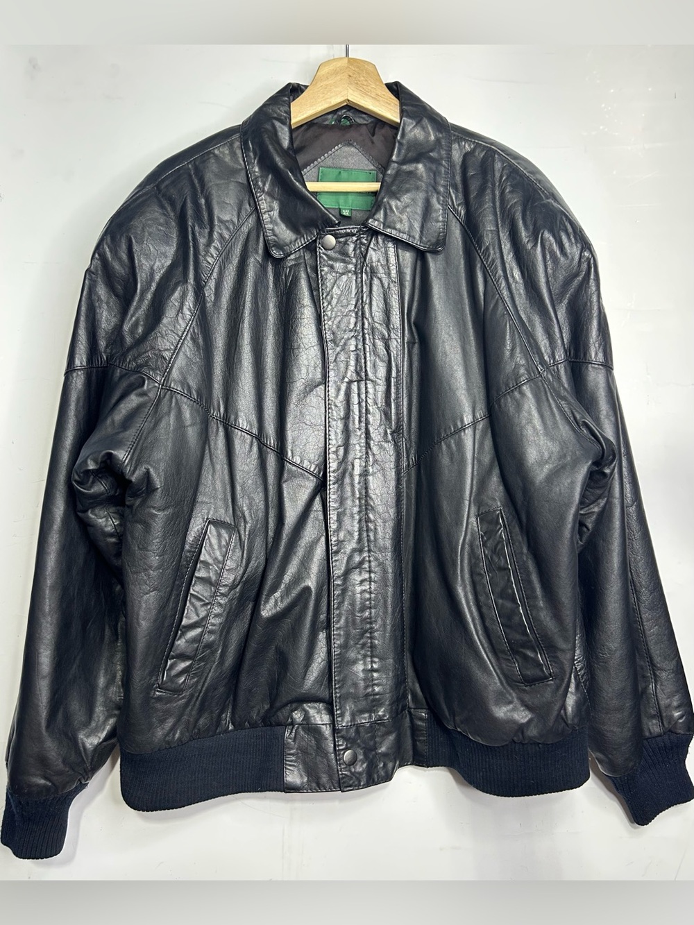 Hill & Archer Black Leather Flight Jacket Size 44